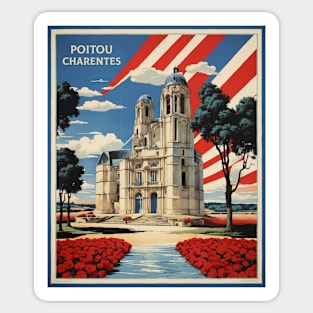 Poitou Charentes France Vintage Poster Tourism Sticker